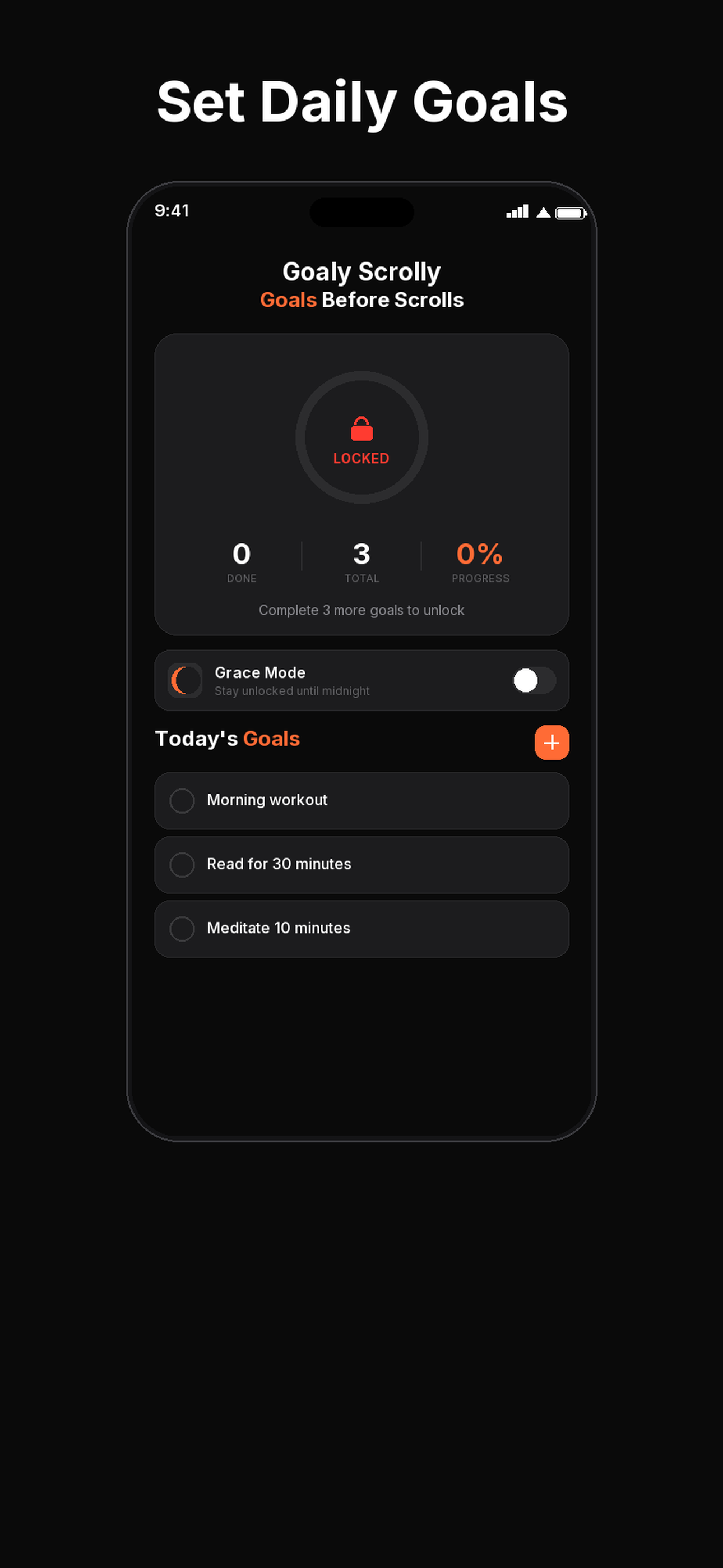 Set your daily goals in GoalyScrolly