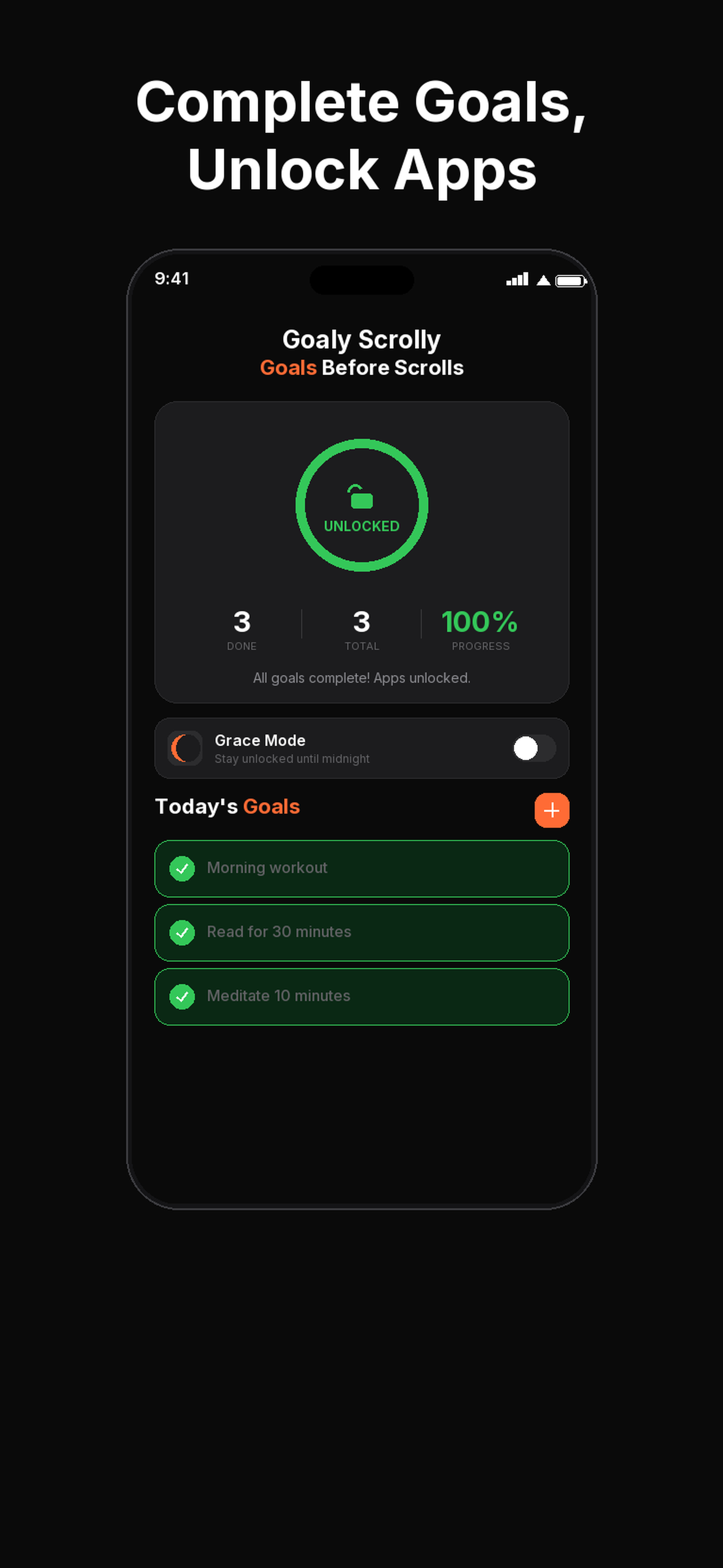 Unlock your apps after completing your goals